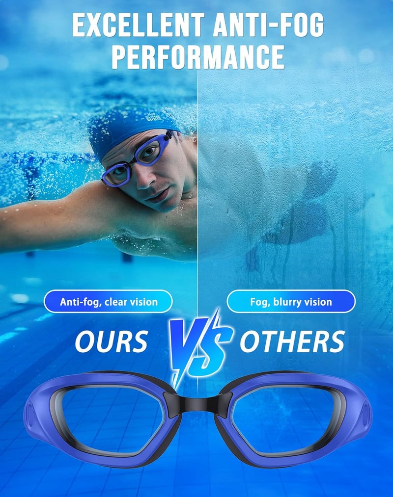 Vegemono Swim Goggles, Unisex Adult Swimming Goggles Anti Fog Anti UV No Leakage Wide View for Men Women Youth - Image 3